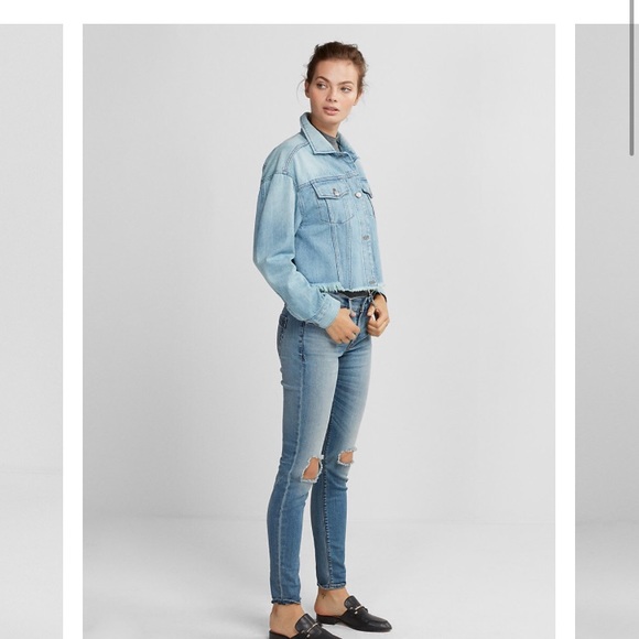 Express Midrise Distressed Skinny Jean Legging - Picture 2 of 6